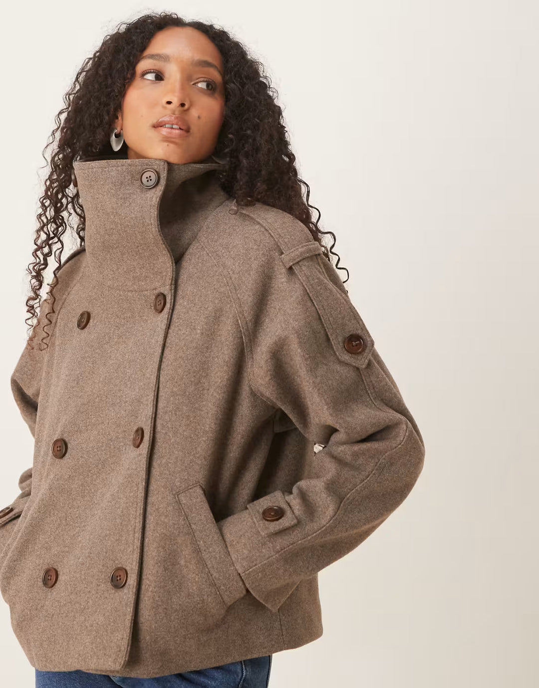 Manteau Caban en Laine Charlotte | Col Oversize, Chic Automne Femme 0