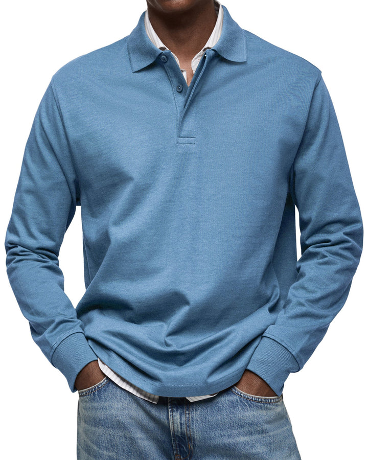 Polo de luxe Maxime Homme | Manches longues, tissu doux et raffiné 0