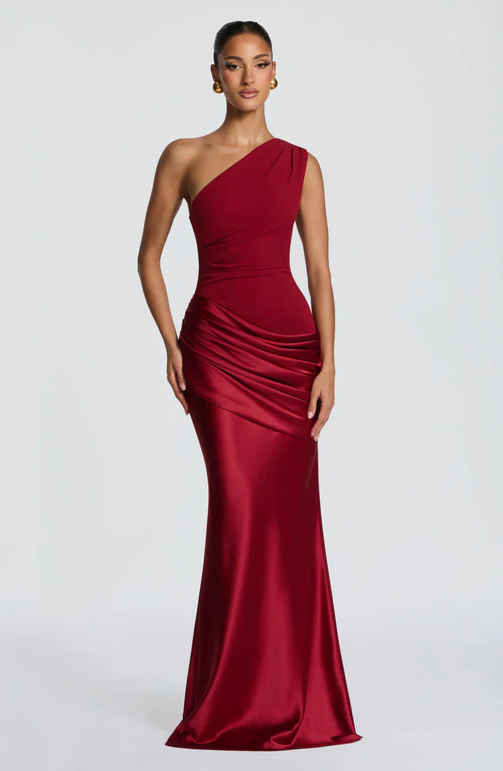 Capucine Maxi Dress | One-Shoulder, Draped Detail, Elegance