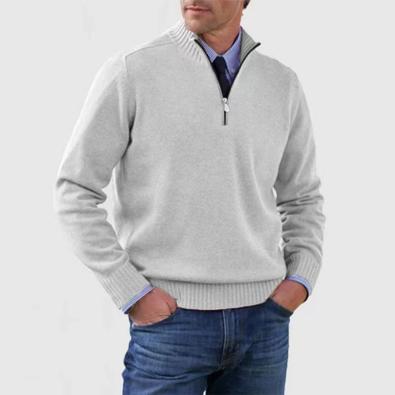 Pull demi-zip Nathan pour Homme | Coupe classique, maille chaude et douce 3