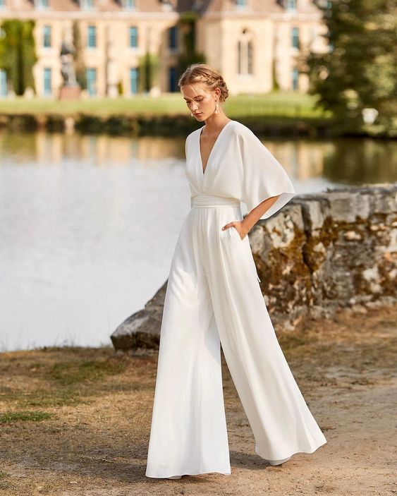 Combinaison Ample Louise Femme | Col V, Manches Amples, Taille Marquée 0
