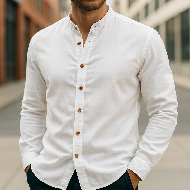 Chemise en lin et coton Léo | Coupe décontractée, inspiration japonaise 0
