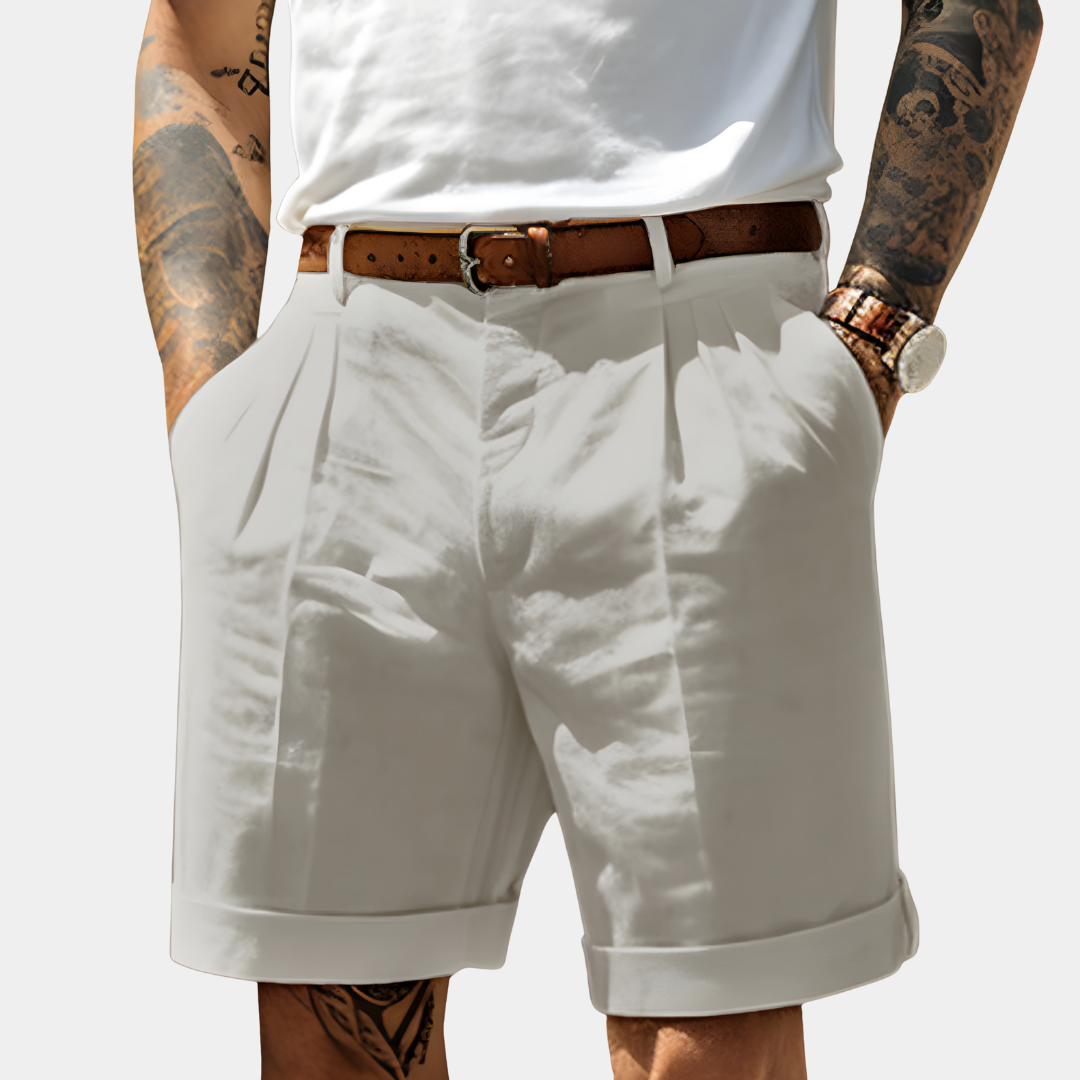 Bermuda Adrien Homme | Coton Respirant, Revers Chic, Plis Devant 3