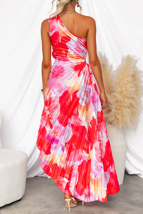 Robe Fleurie Emma | Asymétrique Une Épaule, Élégante 1