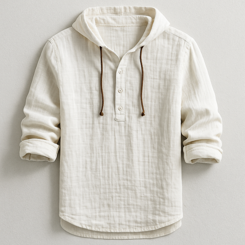 Chemise en lin à capuche Thomas | Matière naturelle, look contemporain 3