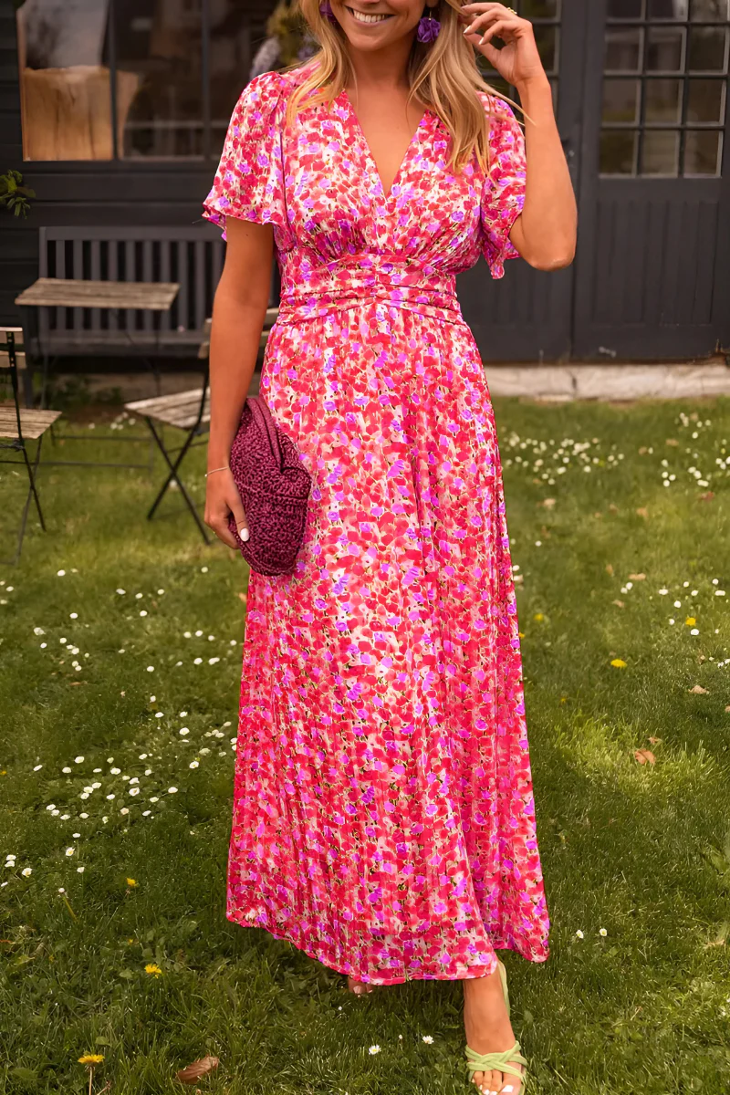 Robe Fleurie Alice | Taille Élastique, Manches Courtes, Été Chic 2