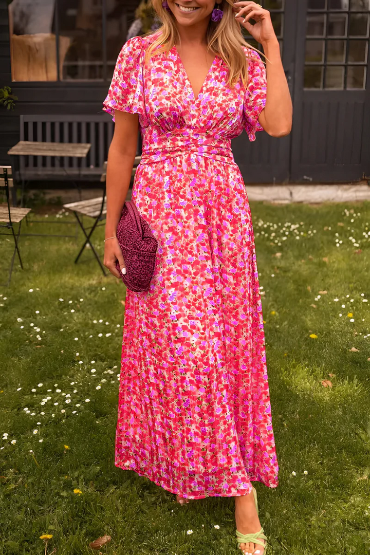 Robe Fleurie Alice | Taille Élastique, Manches Courtes, Été Chic 2