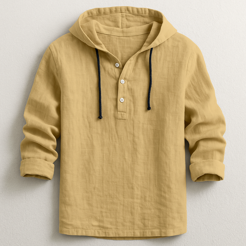 Chemise en lin à capuche Thomas | Matière naturelle, look contemporain 1