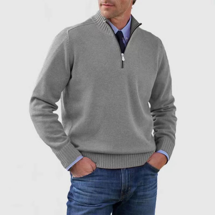 Pull demi-zip Nathan pour Homme | Coupe classique, maille chaude et douce 1