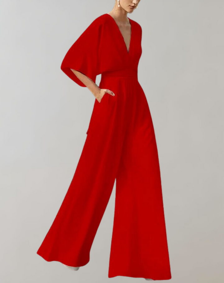 Combinaison Ample Louise Femme | Col V, Manches Amples, Taille Marquée 4