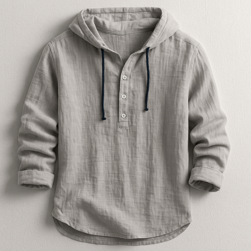 Chemise en lin à capuche Thomas | Matière naturelle, look contemporain 2