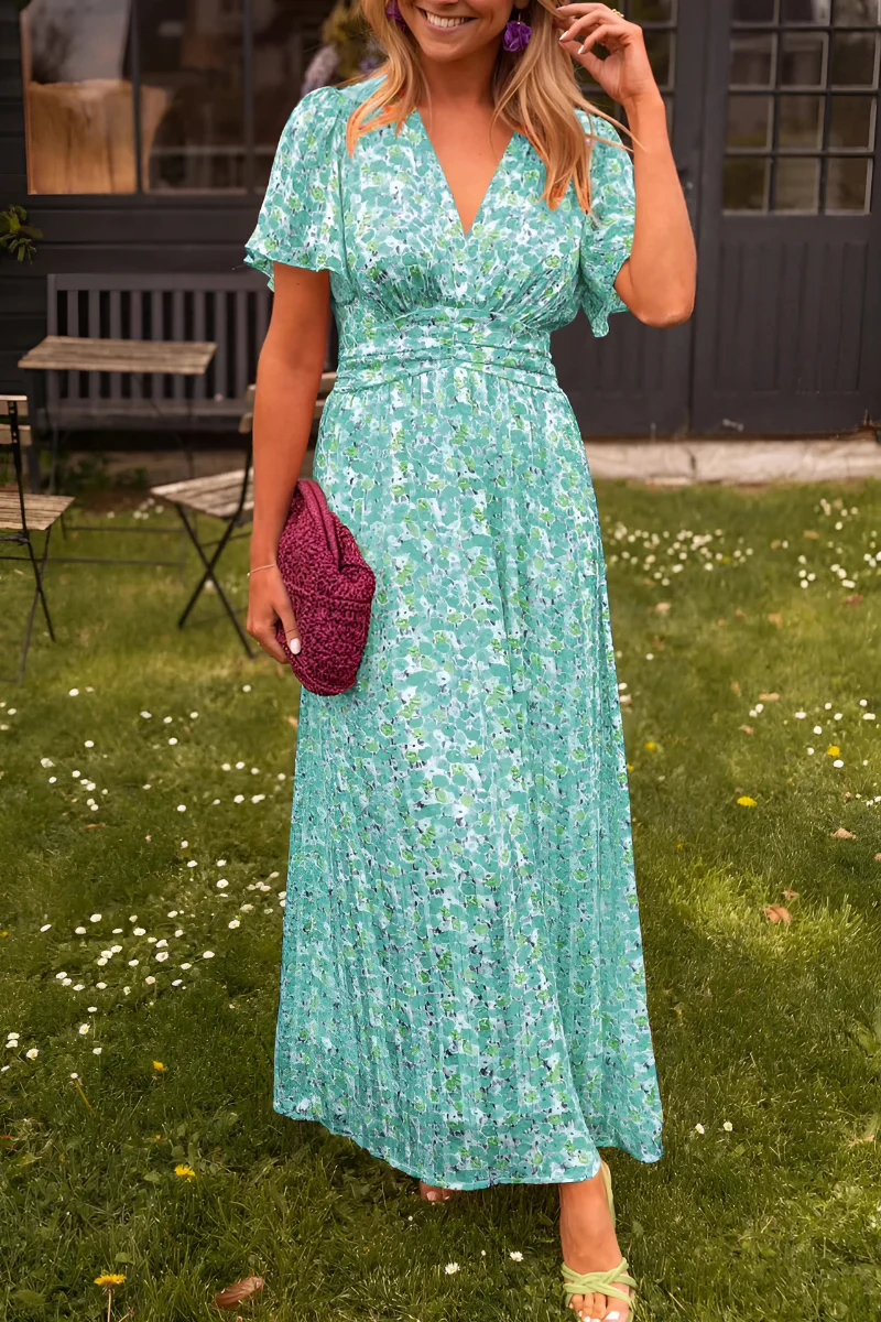 Robe Fleurie Alice | Taille Élastique, Manches Courtes, Été Chic 3