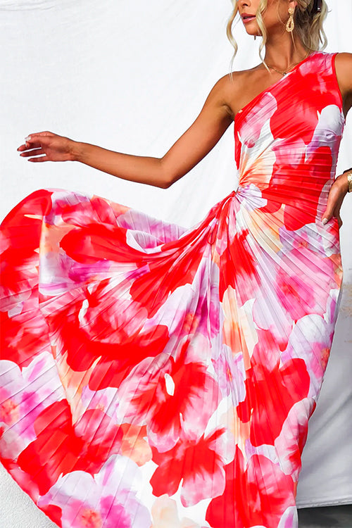 Robe Fleurie Emma | Asymétrique Une Épaule, Élégante 3