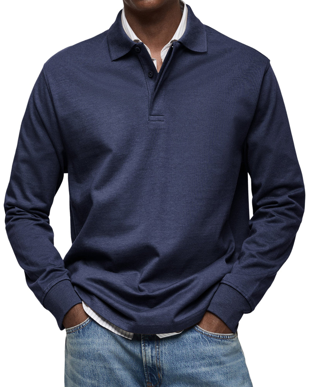 Polo de luxe Maxime Homme | Manches longues, tissu doux et raffiné 1