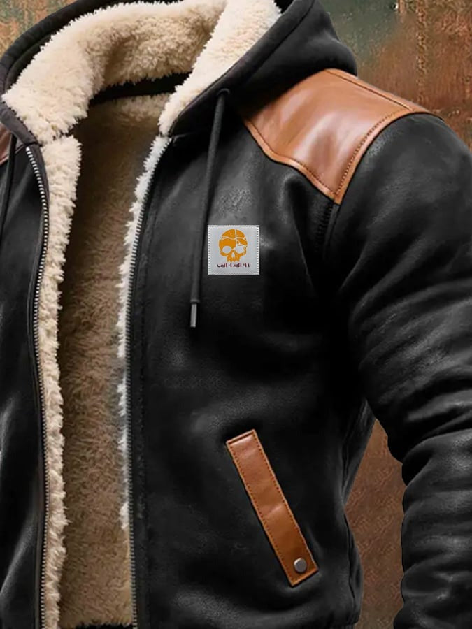 Veste Vintage Nathan | Homme, Daim et Cuir, Avec Capuche 4