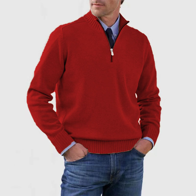 Pull demi-zip Nathan pour Homme | Coupe classique, maille chaude et douce 0