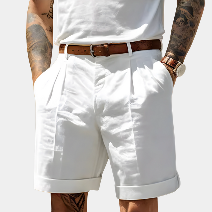 Bermuda Adrien Homme | Coton Respirant, Revers Chic, Plis Devant 1