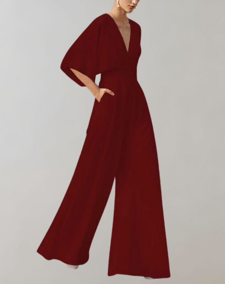 Combinaison Ample Louise Femme | Col V, Manches Amples, Taille Marquée 5