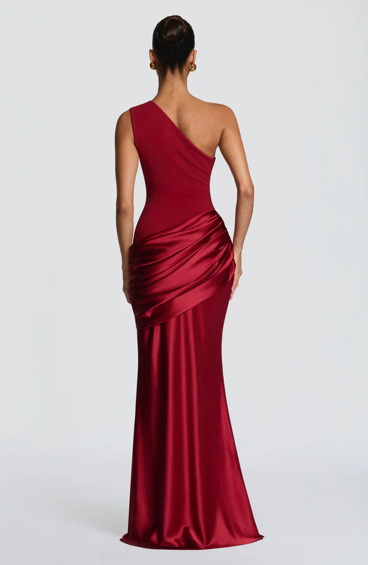 Capucine Maxi Dress | One-Shoulder, Draped Detail, Elegance
