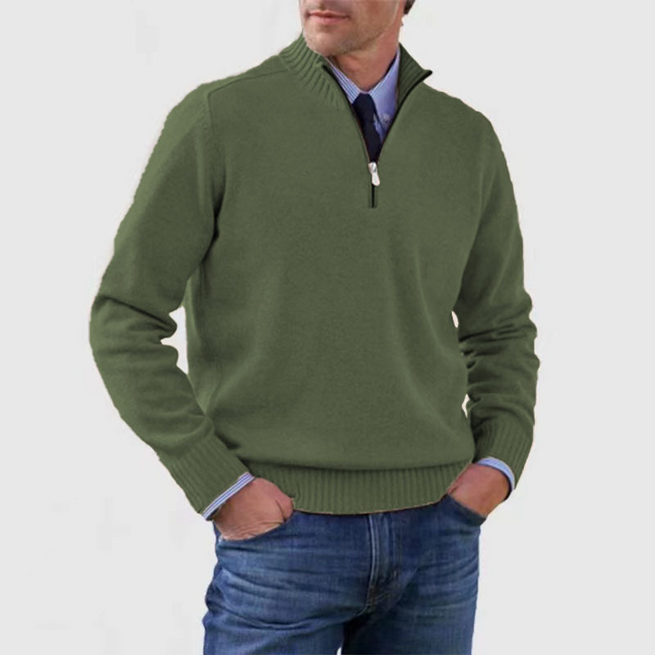 Pull demi-zip Nathan pour Homme | Coupe classique, maille chaude et douce 9