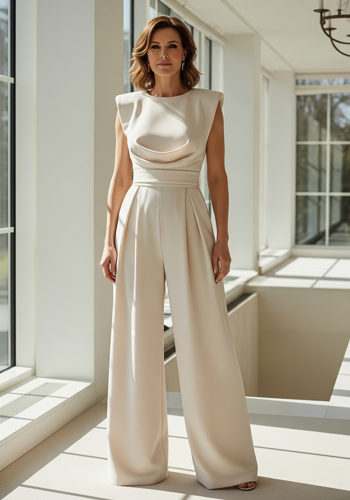 Combinaison Drapée Zoé Femme | Taille Marquée, Coupe Fluide, Cérémonie 0