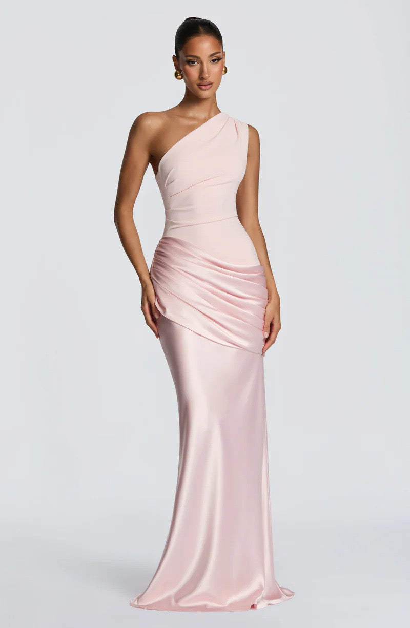 Capucine Maxi Dress | One-Shoulder, Draped Detail, Elegance