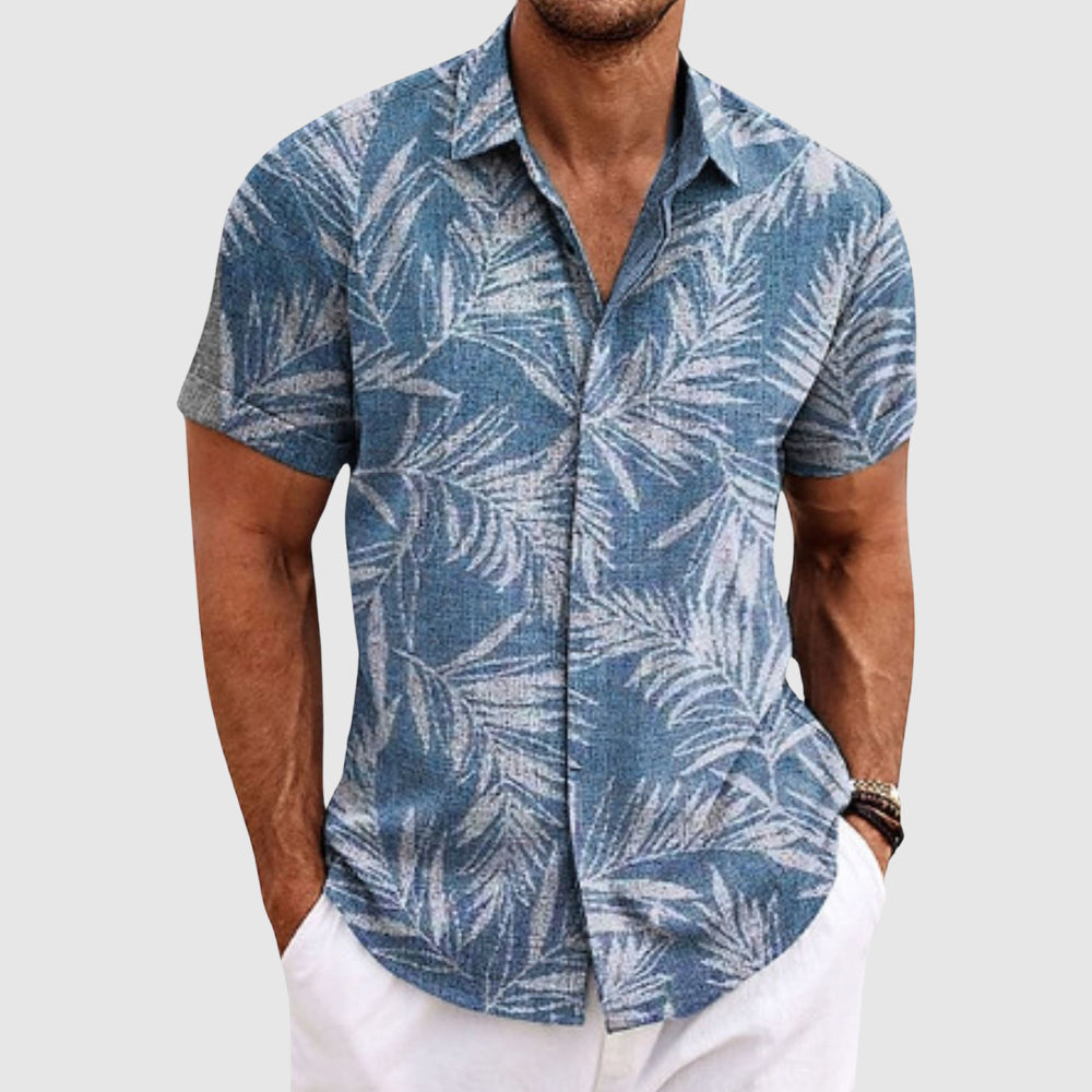 Chemise à imprimé palmier Lucas Homme | Tissu léger, esprit estival 1