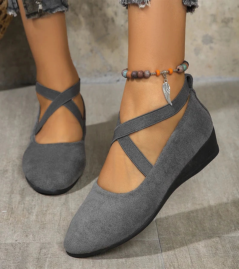 Ballerines Femme Clara | Confort Élastique, Talon Compensé 3