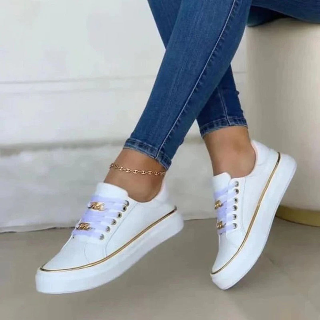 Baskets Federica Femme | Simili Cuir, Détails Dorés Élégants 0