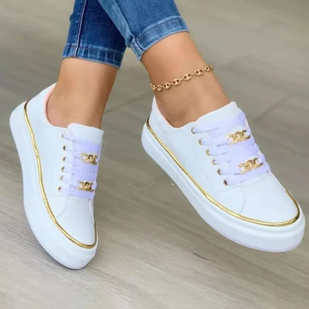 Baskets Federica Femme | Simili Cuir, Détails Dorés Élégants 1
