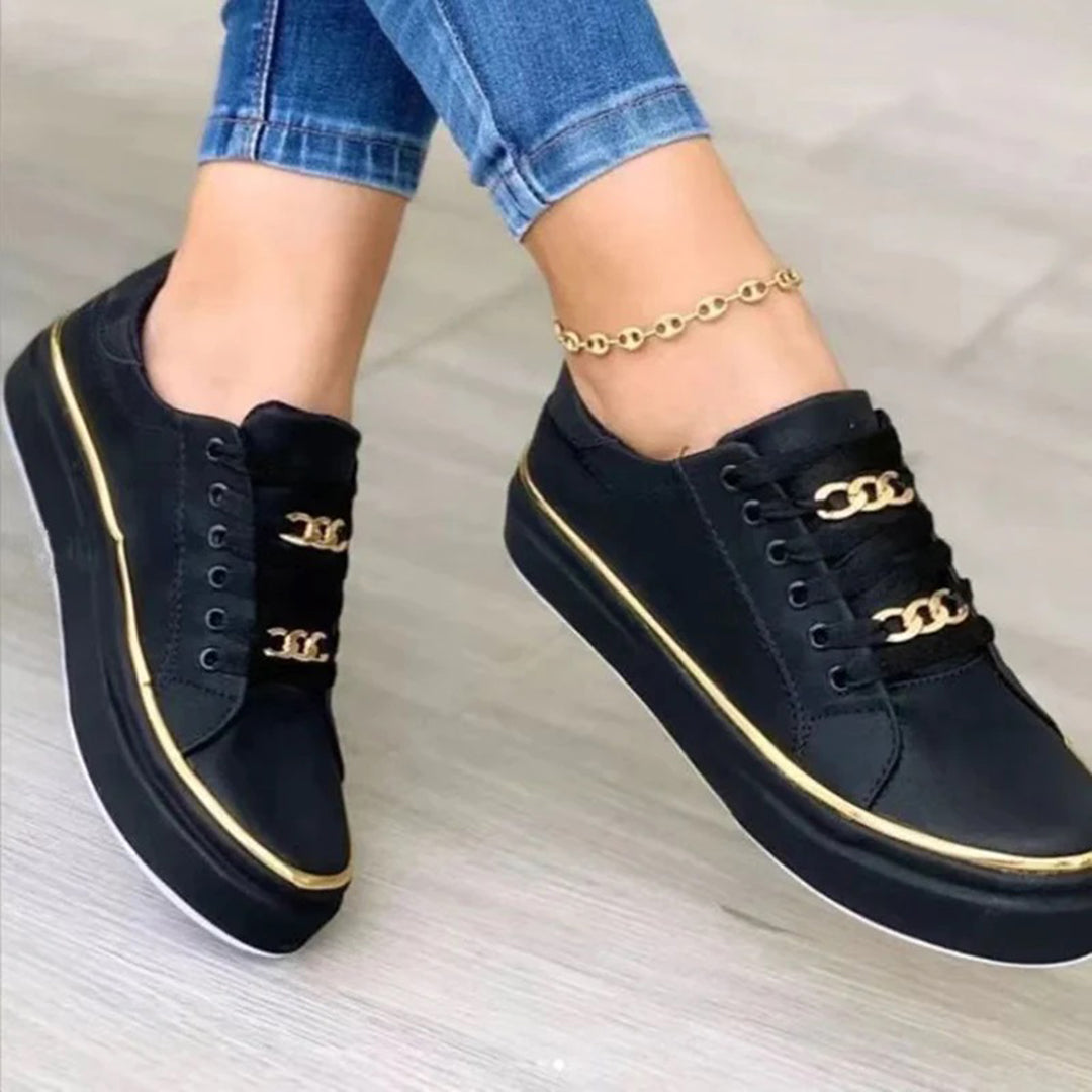 Baskets Federica Femme | Simili Cuir, Détails Dorés Élégants 3