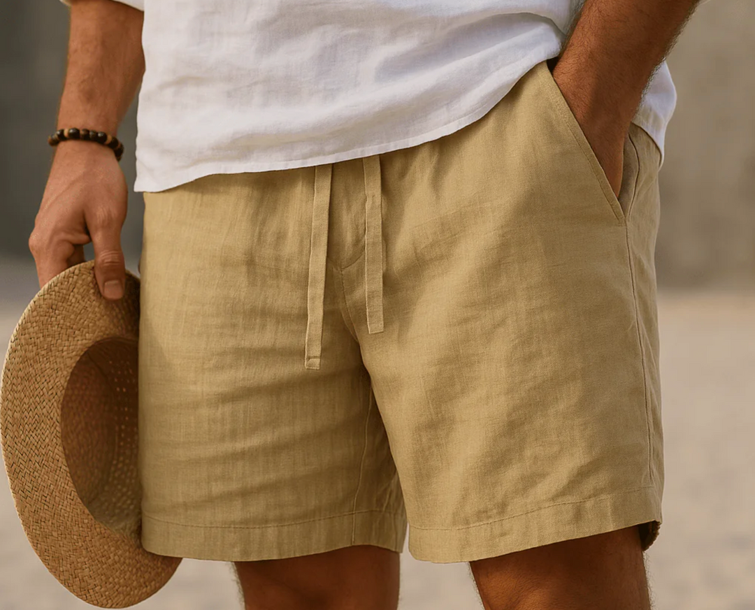 Bermuda Léon | Lin léger, taille élastique & poches pratiques 0