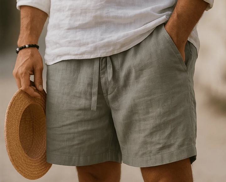 Bermuda Léon | Lin léger, taille élastique & poches pratiques 1