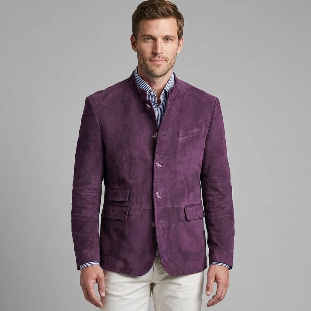 Blazer Celvon Homme | Effet Daim, Coupe Ajustée, Idéal Casual Chic 1
