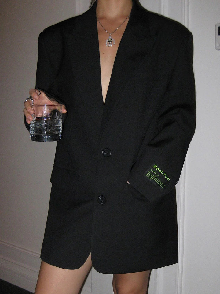 Blazer Oversize Clara Femme | Polyester, Coupe Ample et Revers Classiques 6