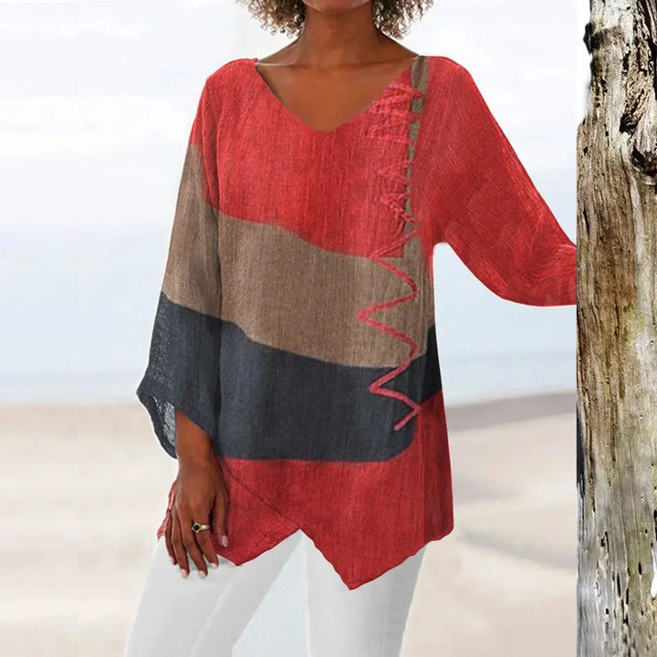 Blouse Aérienne Maïa | Coupe Ample & Col en V, Blouse Blanche Femme 0