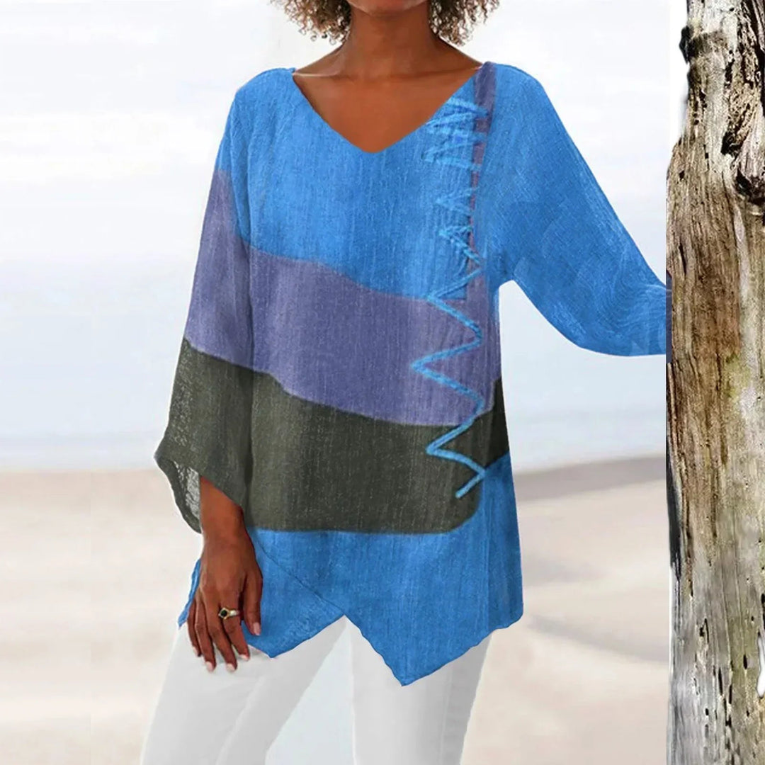 Blouse Aérienne Maïa | Coupe Ample & Col en V, Blouse Blanche Femme 3