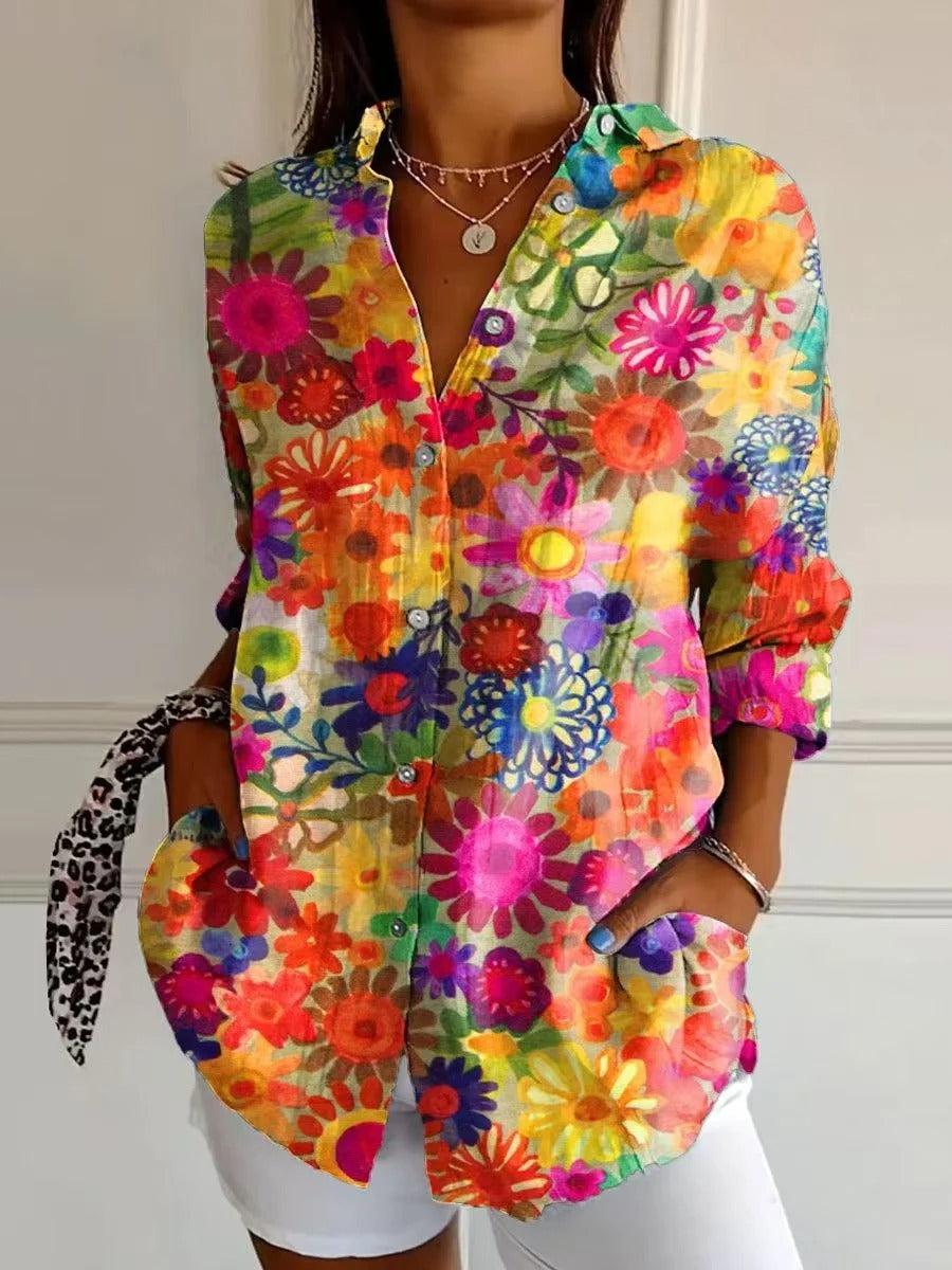 Blouse Alienor | Imprimé Floral Vif, Coupe Fluide Élégante 3