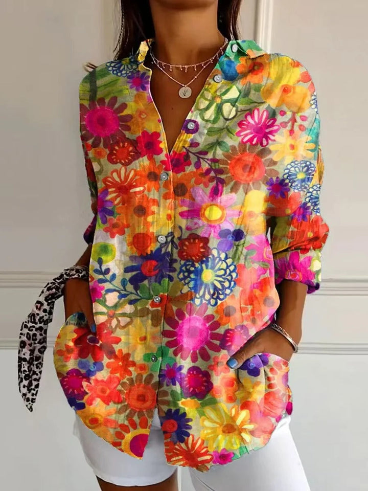 Blouse Alienor | Imprimé Floral Vif, Coupe Fluide Élégante 3