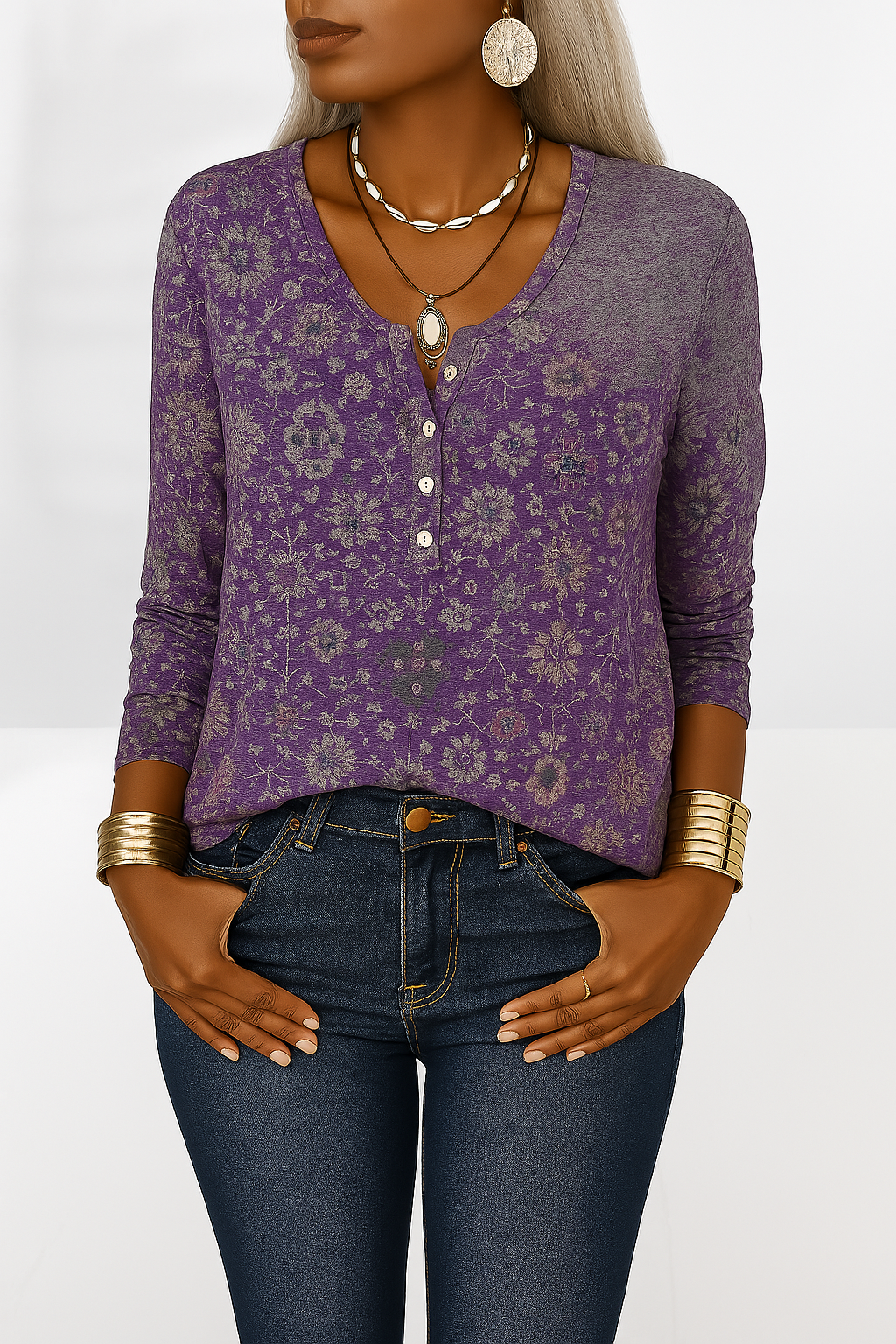 Blouse Alina | Élégante, style boho floral, coupe ample 2