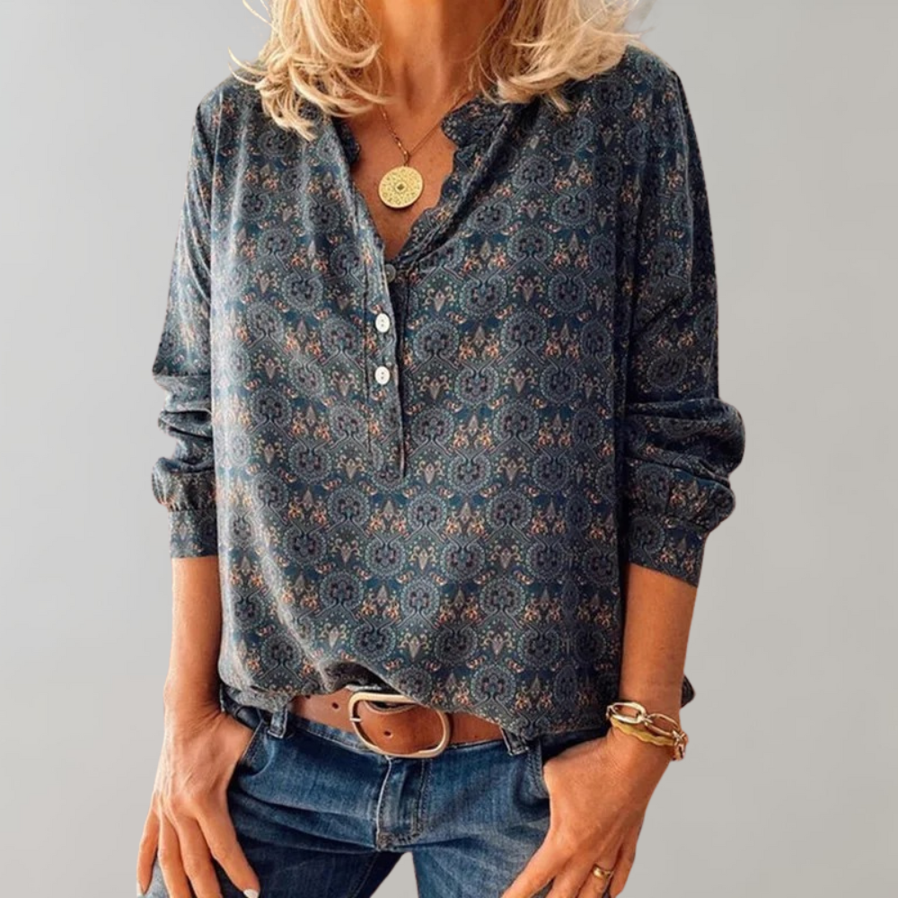 Blouse Amelia | Imprimé bohème, coupe décontractée femme 0
