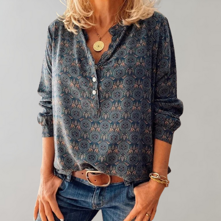 Blouse Amelia | Imprimé bohème, coupe décontractée femme 0