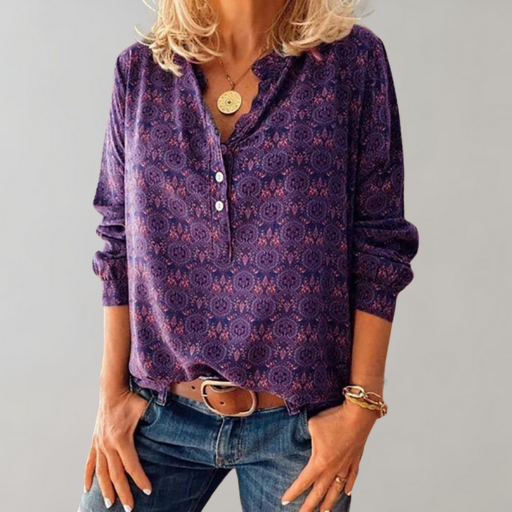Blouse Amelia | Imprimé bohème, coupe décontractée femme 1