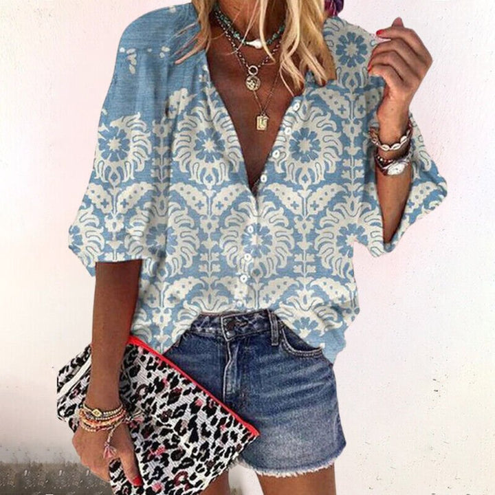 Blouse Bella | Imprimé Élégant, Manches Trois-Quarts, Chic pour Femme 4