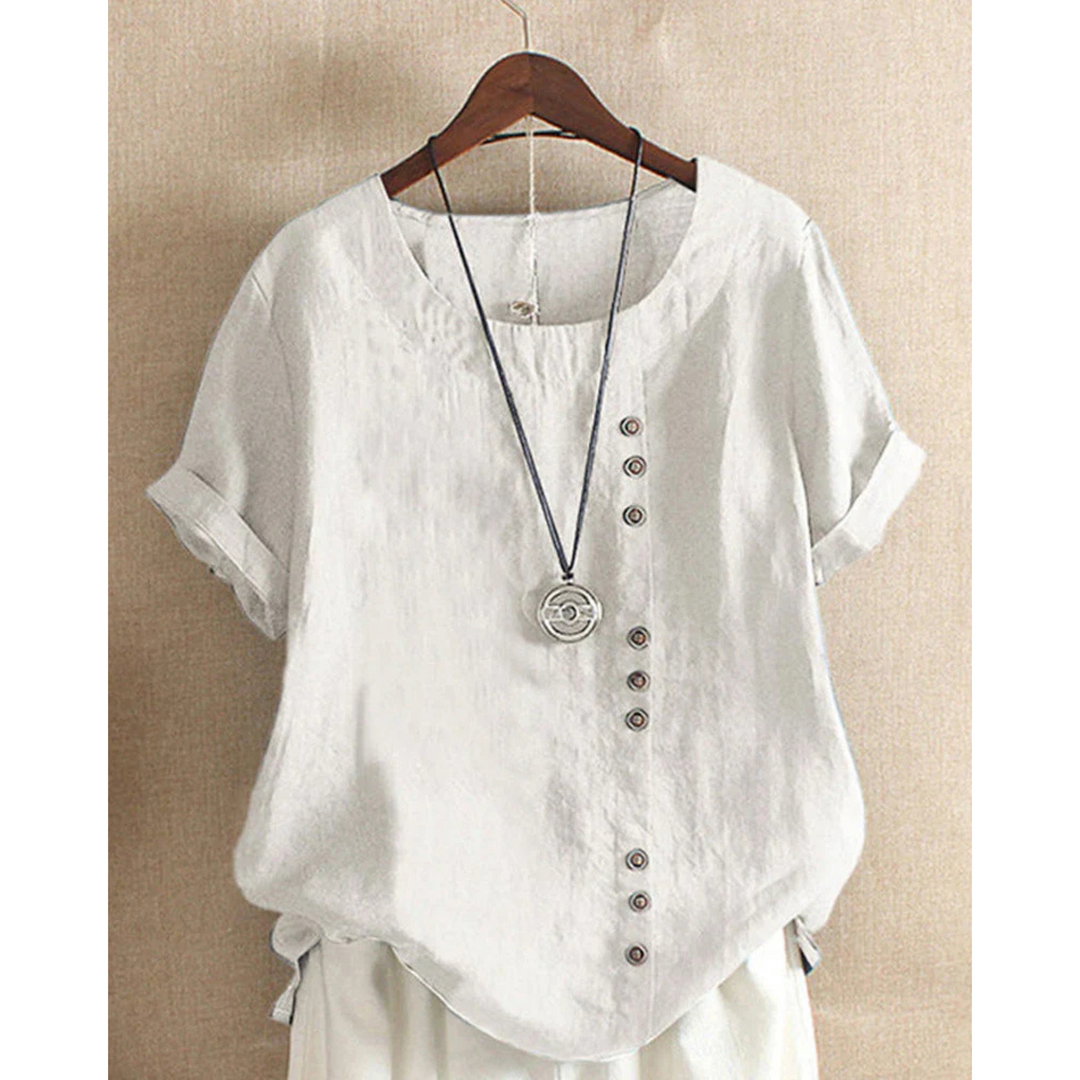 Blouse Bella | Manches Courtes, Col Rond, Tissu Léger et Fluide 1