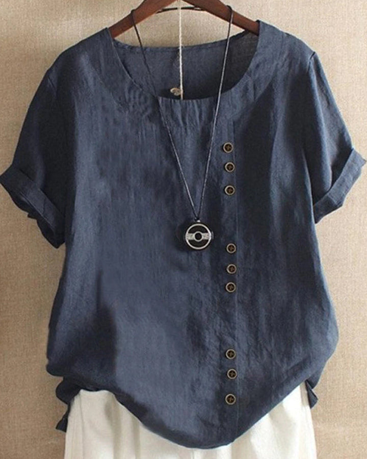 Blouse Brina Femme | Lin Léger, Coupe Ample & Boutons Décoratifs 4
