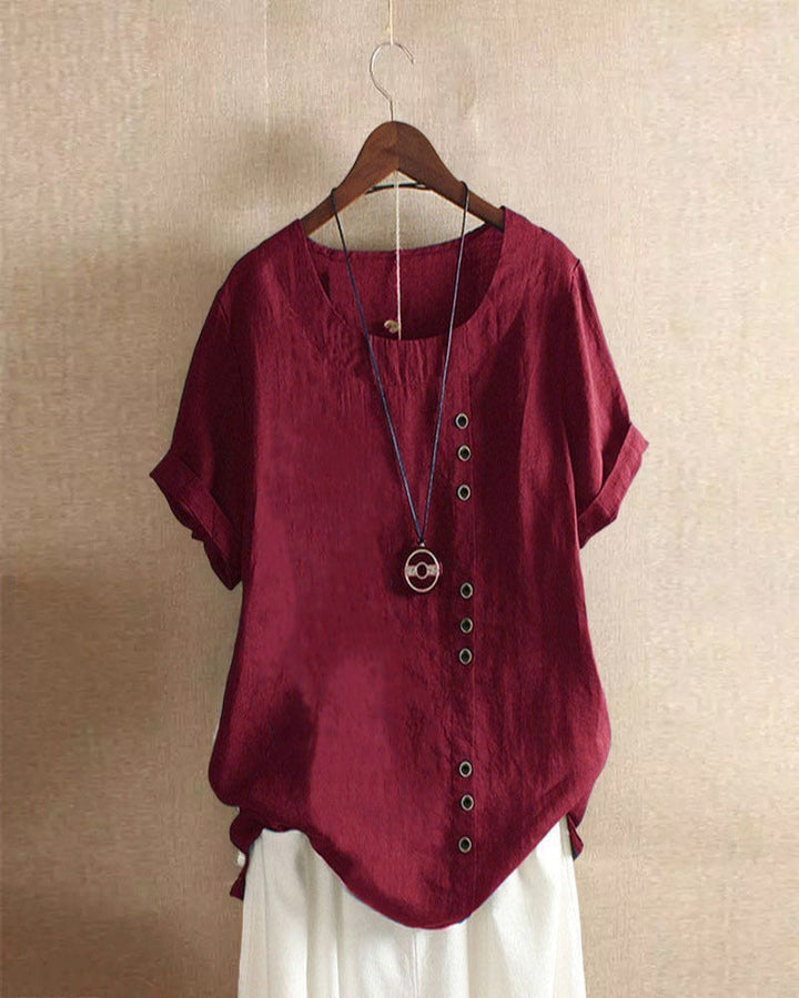 Blouse Brina Femme | Lin Léger, Coupe Ample & Boutons Décoratifs 5