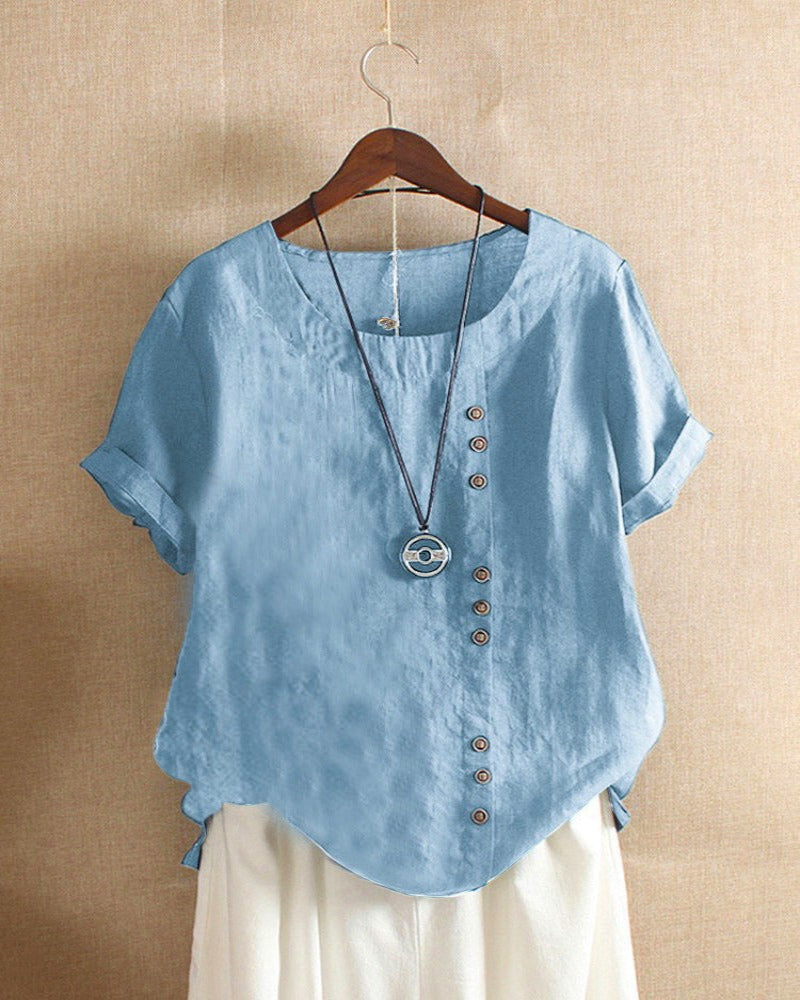 Blouse Brina Femme | Lin Léger, Coupe Ample & Boutons Décoratifs 6