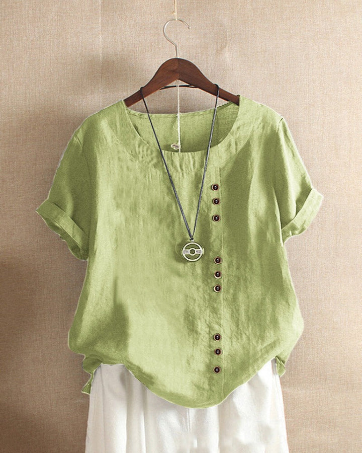 Blouse Brina Femme | Lin Léger, Coupe Ample & Boutons Décoratifs 7