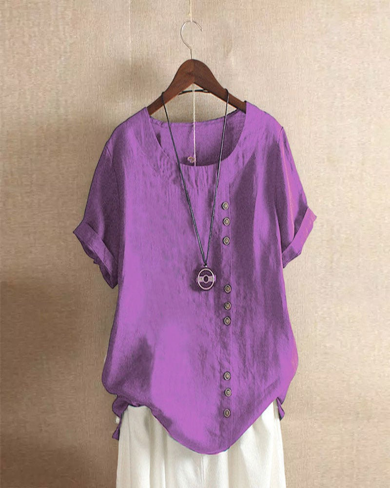 Blouse Brina Femme | Lin Léger, Coupe Ample & Boutons Décoratifs 8